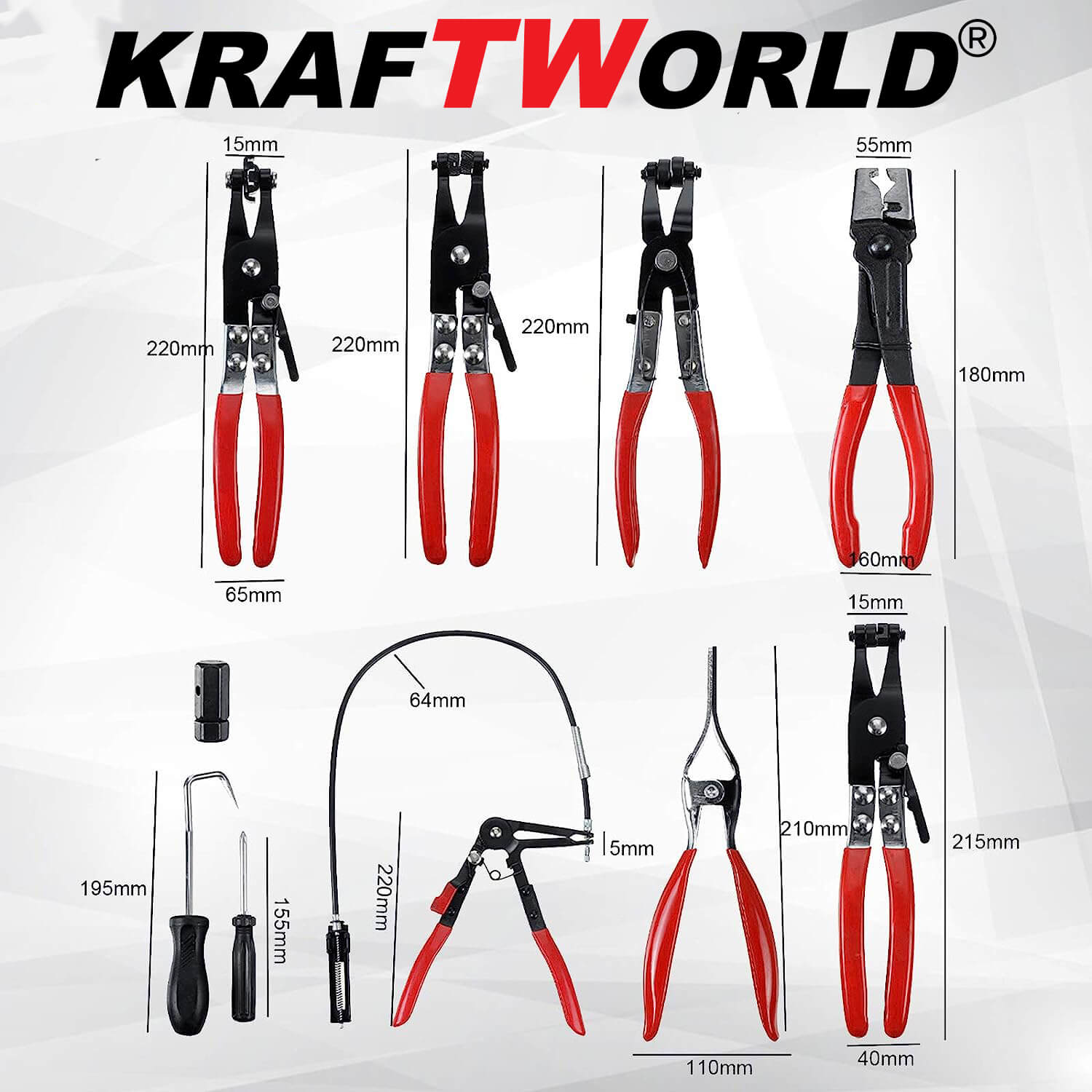 Немски Клещи за скоби за водни съединения от 9 части KraftWorld – снимка 3