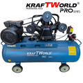 Професионален компресор за въздух KraftWorld Pro 100 литра, ремъчно задвижване