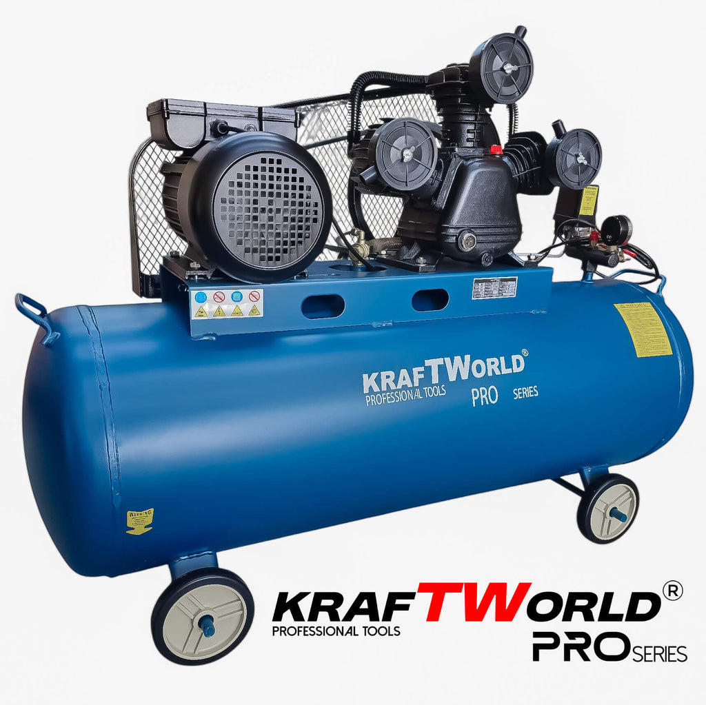 Трибутален въздушен компресор KraftWorld 200L | 4HP | 8 bar – снимка 3