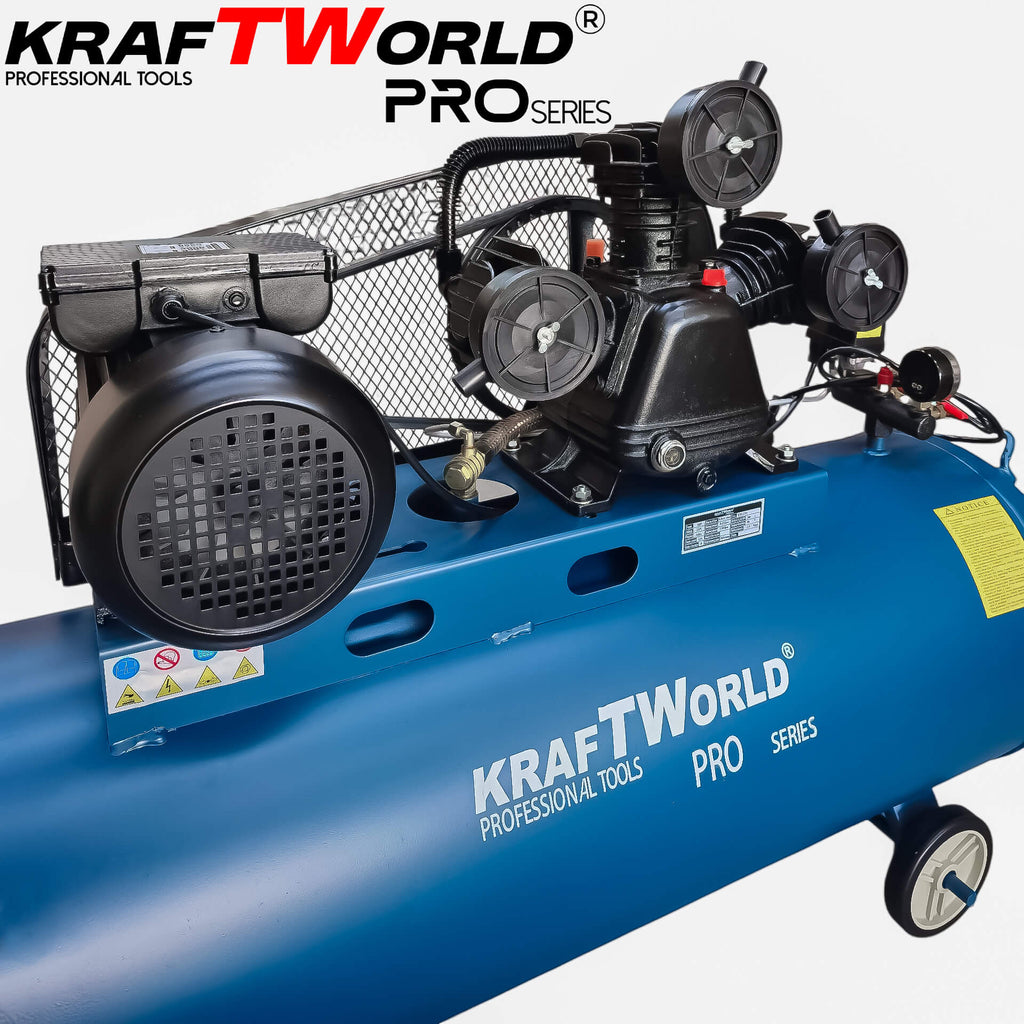 Трибутален въздушен компресор KraftWorld 200L | 4HP | 8 bar – снимка 2