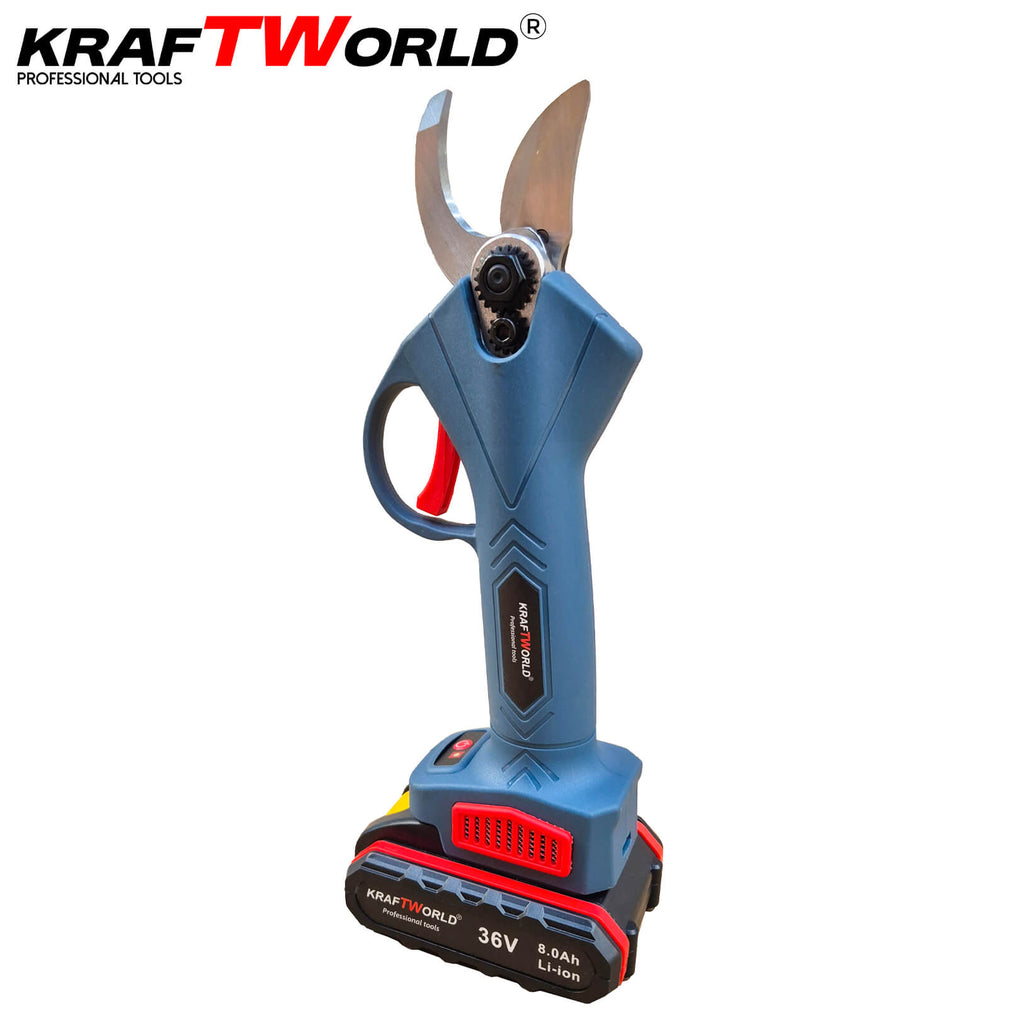 Комплект: Мини Резачка и Лозарска Ножица KraftWorld 36V 8A с 2бр батерии – снимка 9
