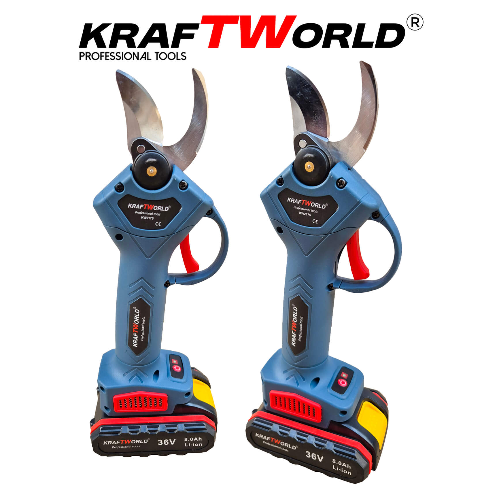 Комплект: Мини Резачка и Лозарска Ножица KraftWorld 36V 8A с 4бр батерии – снимка 4