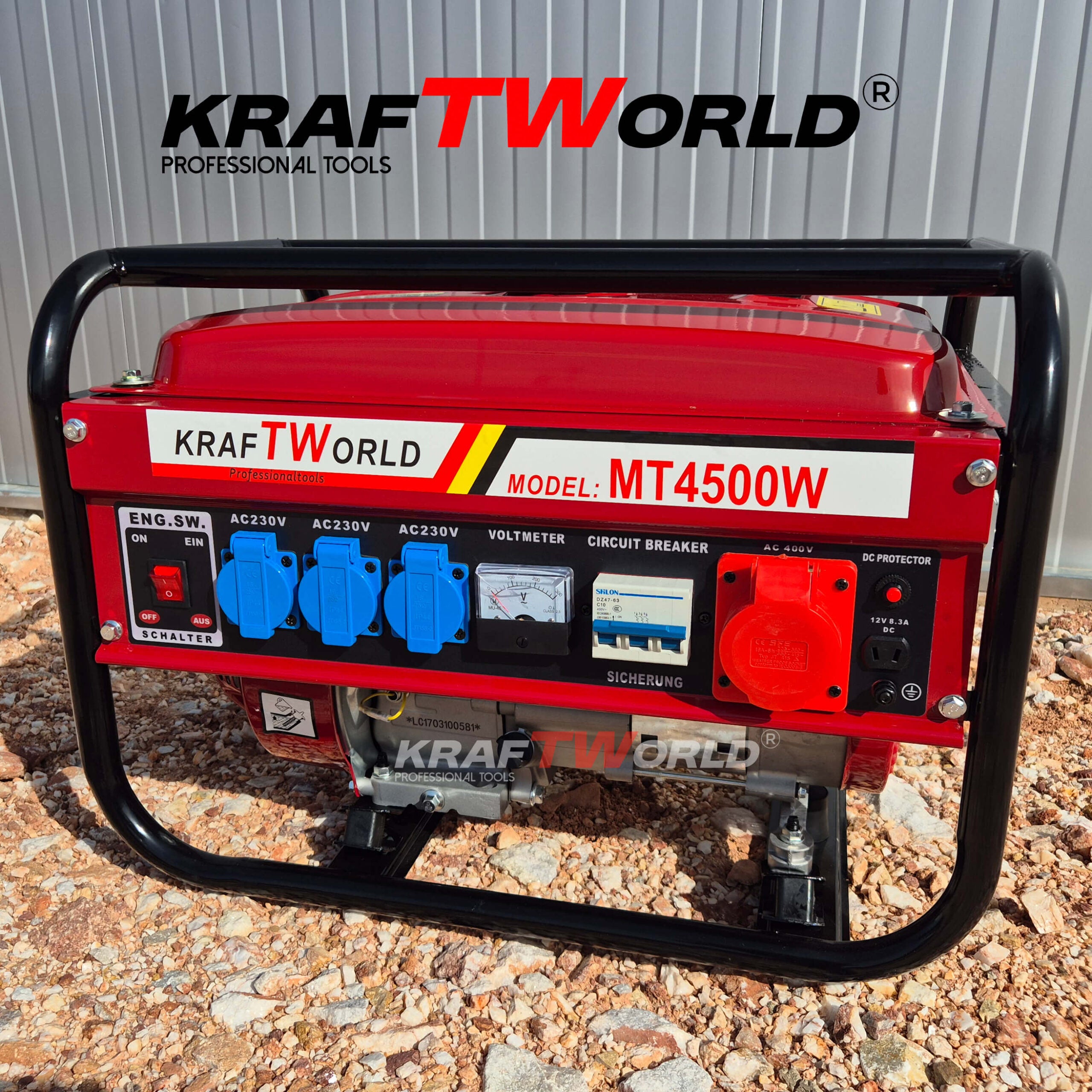 Четиритактов Бензинов Генератор за ток KraftWorld 4.5 kW монофазен агрегат – снимка 2