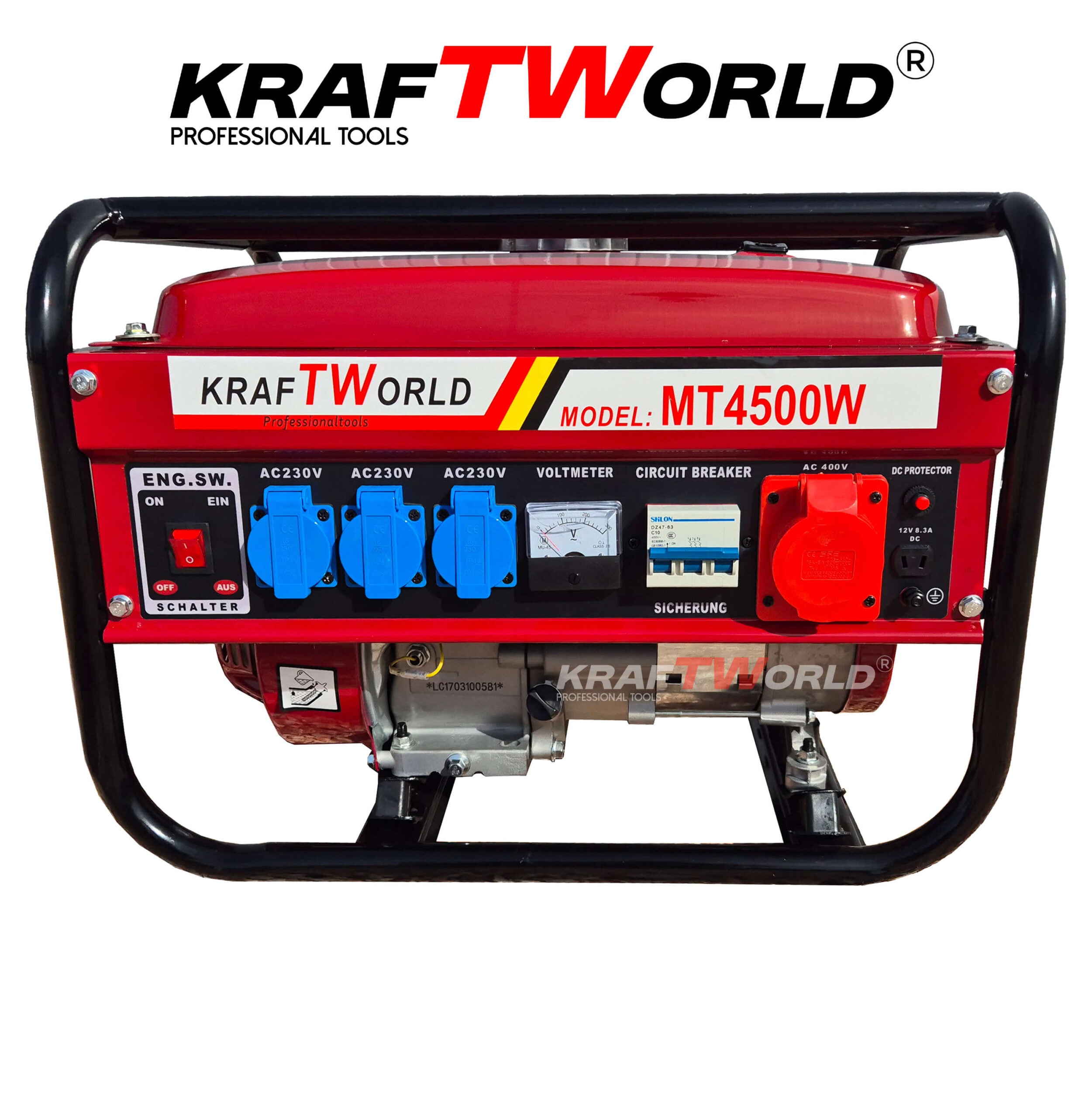 Четиритактов Бензинов Генератор за ток KraftWorld 4.5 kW монофазен агрегат – снимка 3