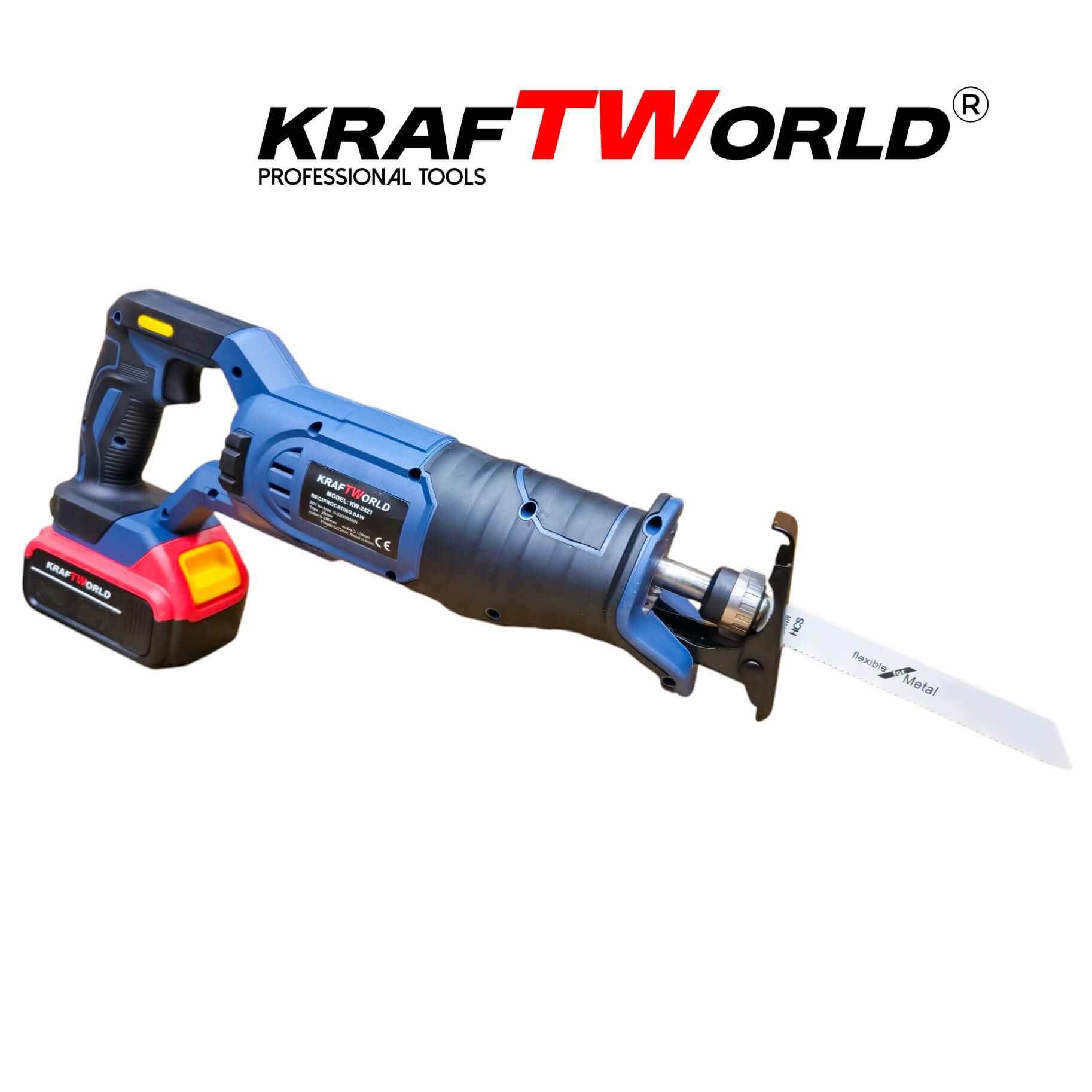 Професионален Акумулаторен Саблен Трион KraftWorld + 3 ножчета – снимка 2