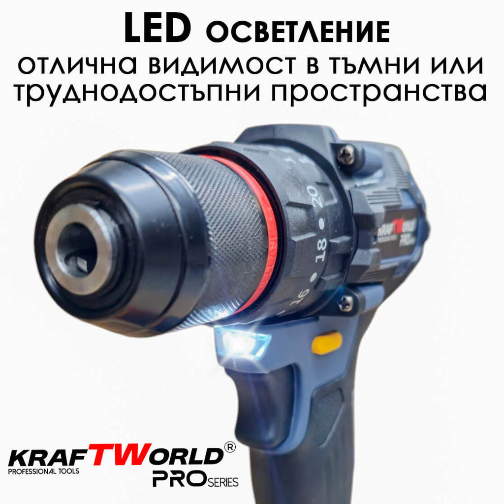 KraftWorld 2в1 Акумулаторен Комплект – Ударен Винтоверт и Мини Резачка с 2 Батерии – снимка 6