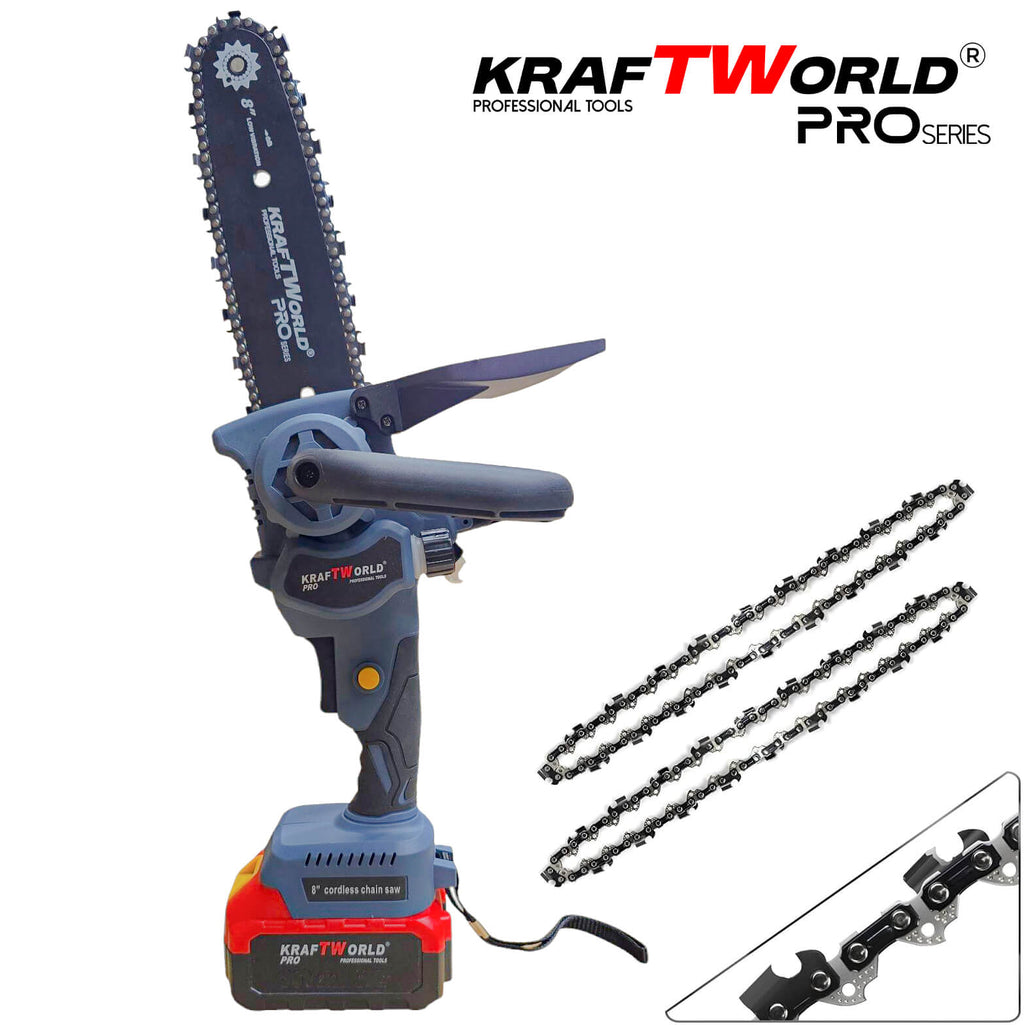 Акумулаторна Резачка KraftWorld 8″ с Автоматично Омасляване и Безчетков Мотор