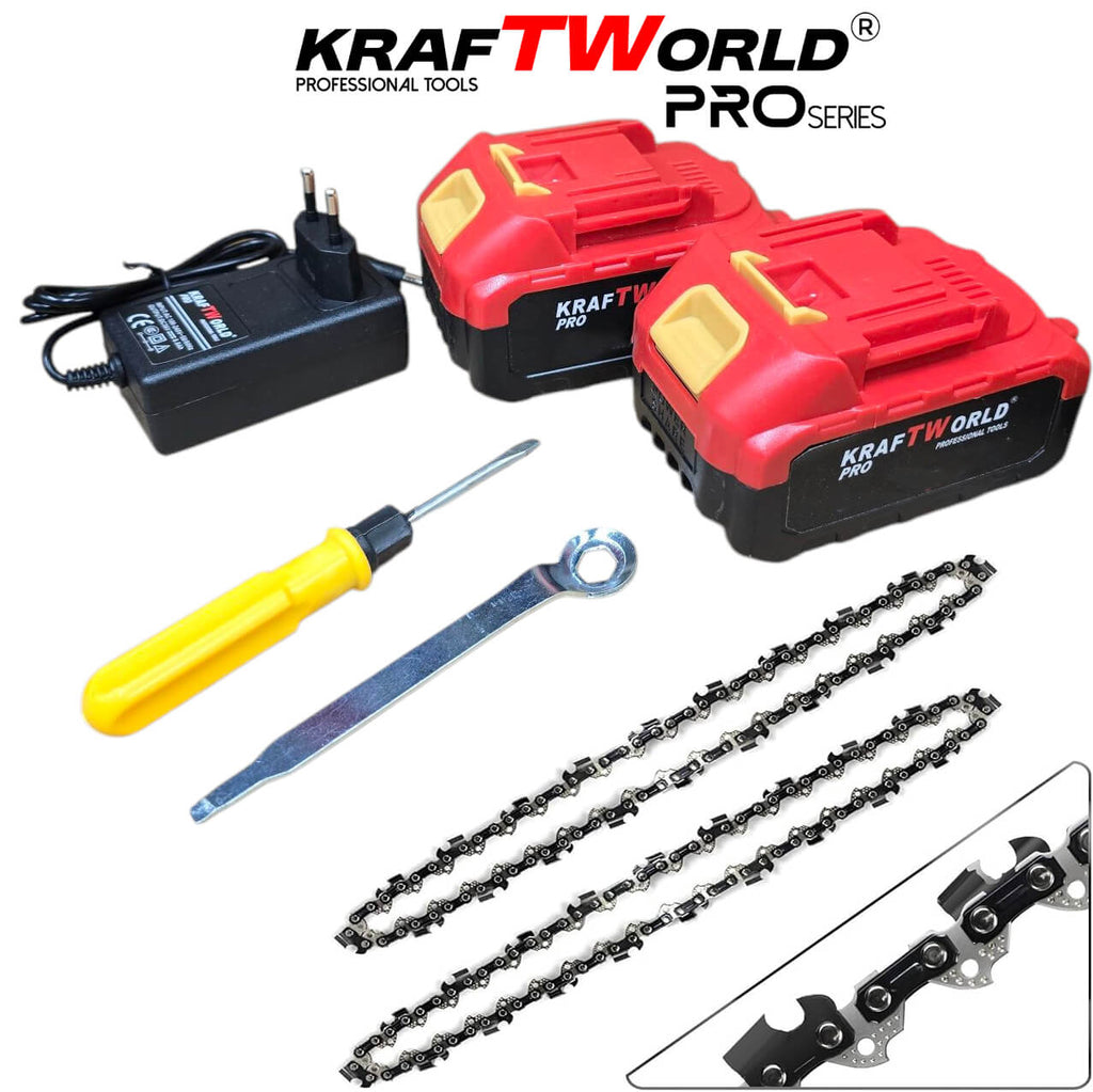 Акумулаторна Резачка KraftWorld 8″ с Автоматично Омасляване и Безчетков Мотор – снимка 2