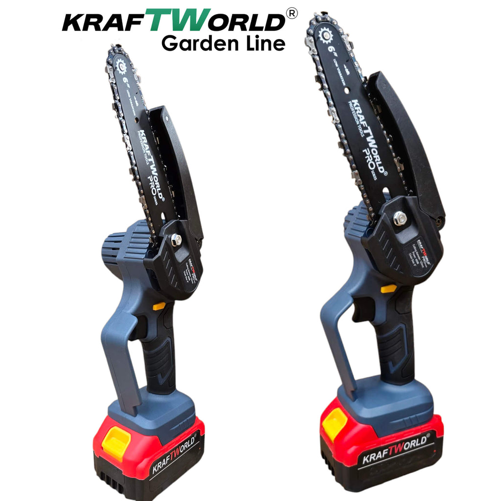 Акумулаторен Комплект 3в1 KraftWorld – Резачка 15 и 20см , Ножица и Телескопичен Прът 2,5м – снимка 5