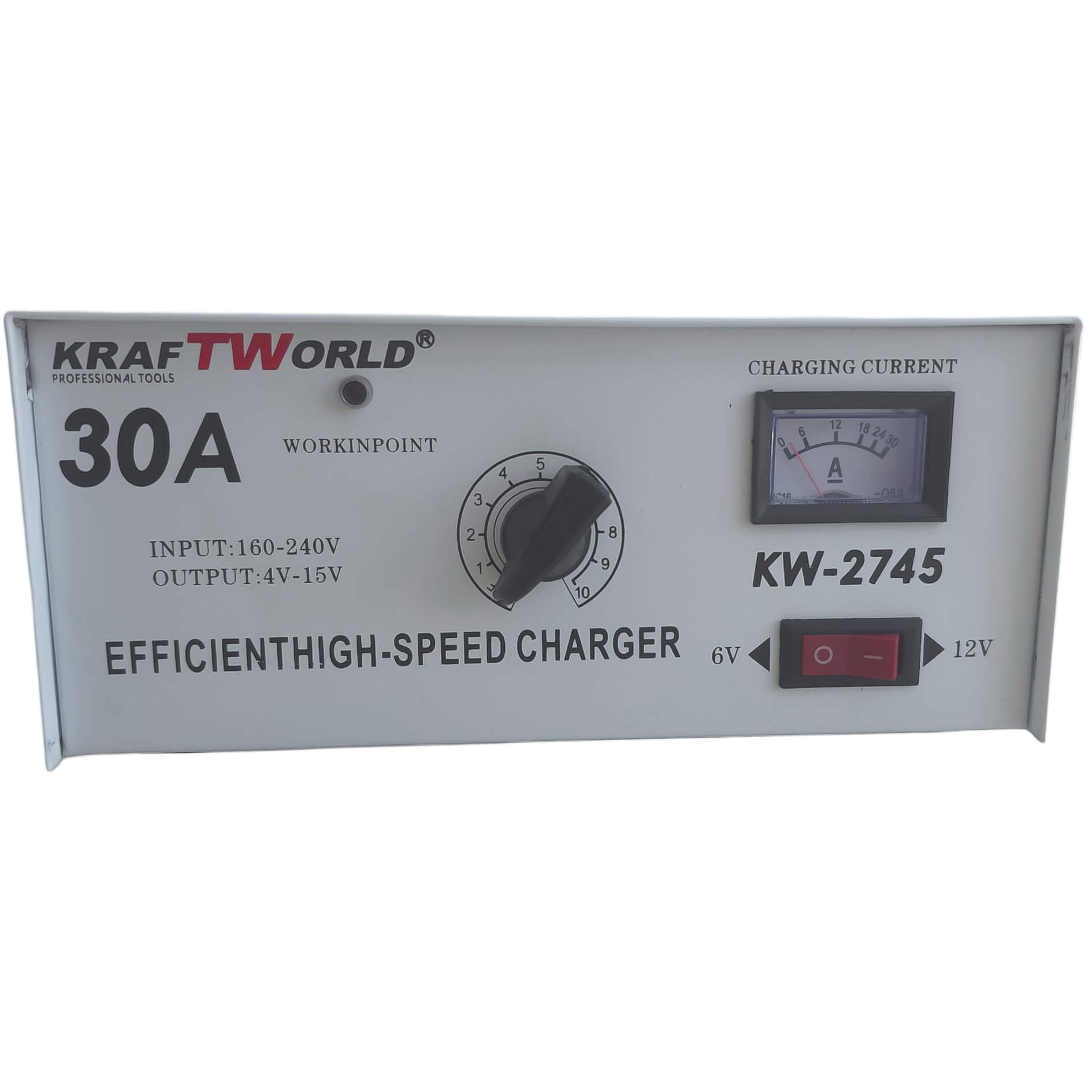 Зарядно устройство KraftWorld KW-2745 – 30A, за 6V и 12V акумулатори – снимка 2