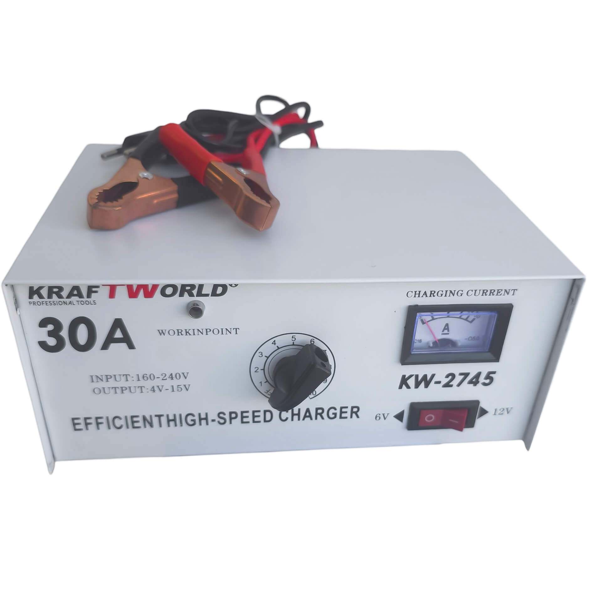Зарядно устройство KraftWorld KW-2745 – 30A, за 6V и 12V акумулатори – снимка 4