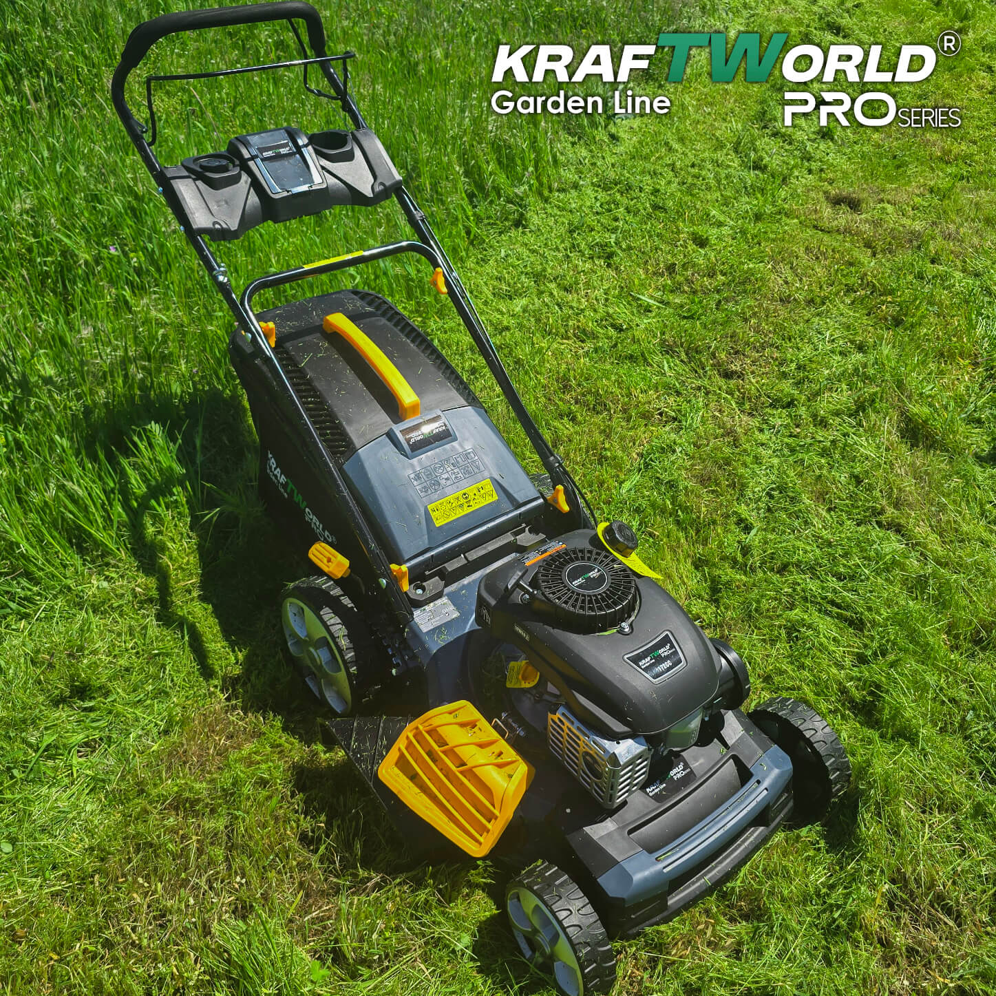Самоходна бензинова косачка KraftWorld 5в1 с мулчиране и кош 65L – снимка 2