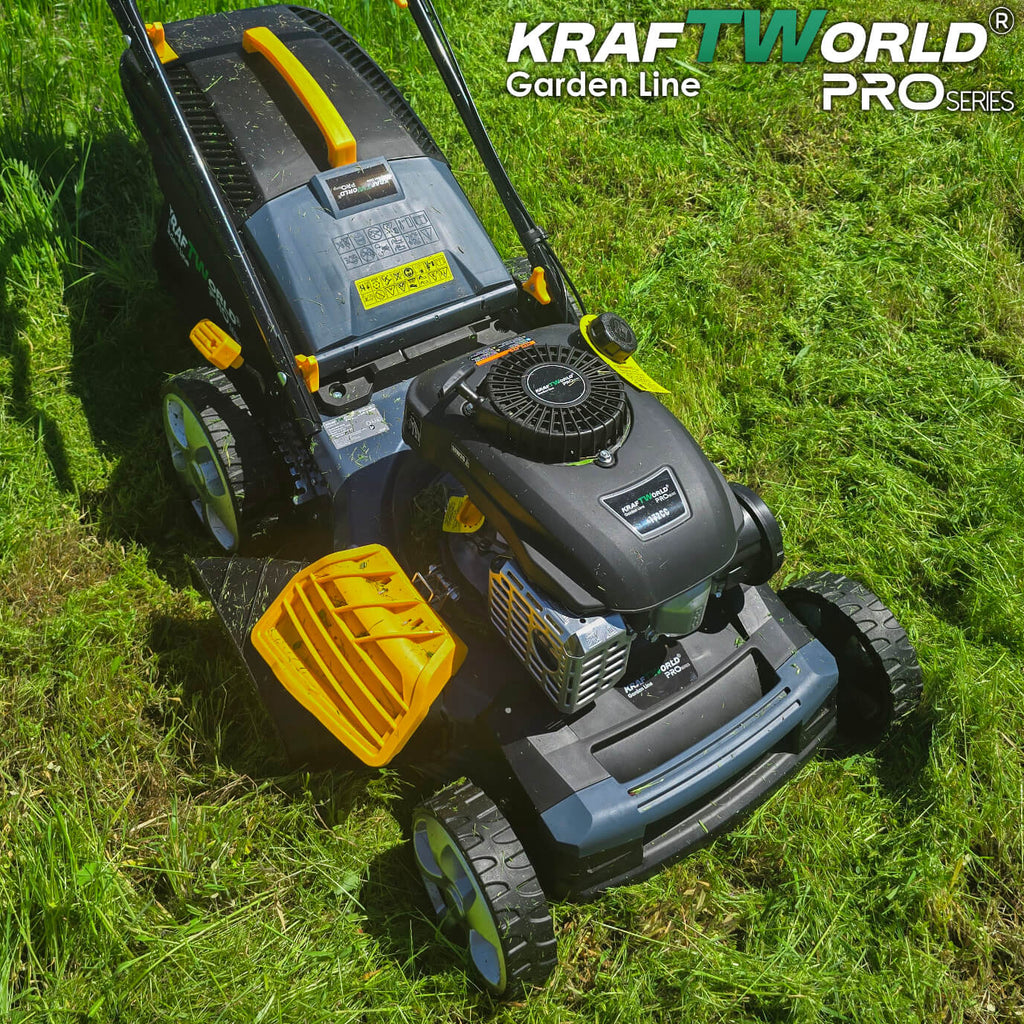 Самоходна бензинова косачка KraftWorld 5в1 с мулчиране и кош 65L – снимка 6