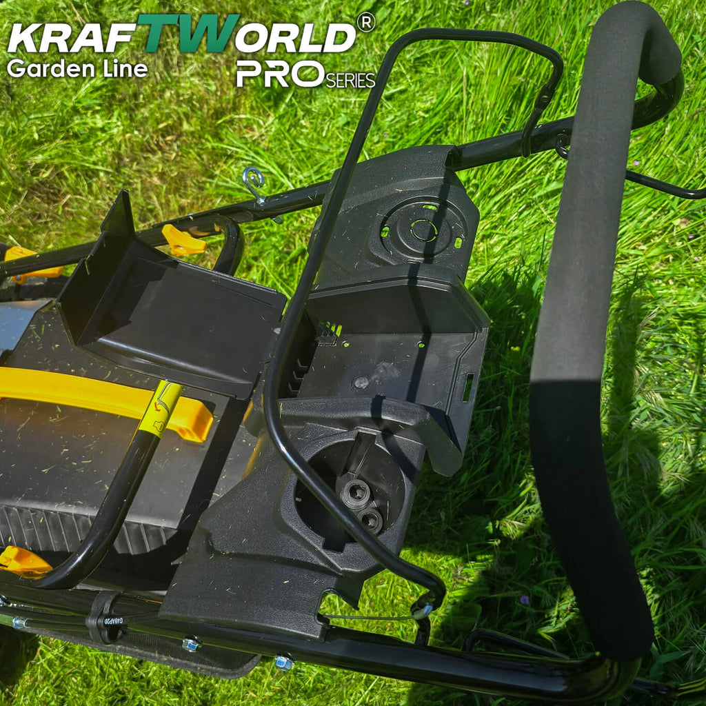 Самоходна бензинова косачка KraftWorld 5в1 с мулчиране и кош 65L – снимка 10