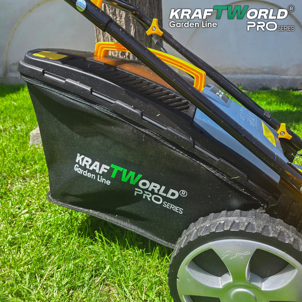 Самоходна бензинова косачка KraftWorld 5в1 с мулчиране и кош 65L – снимка 9