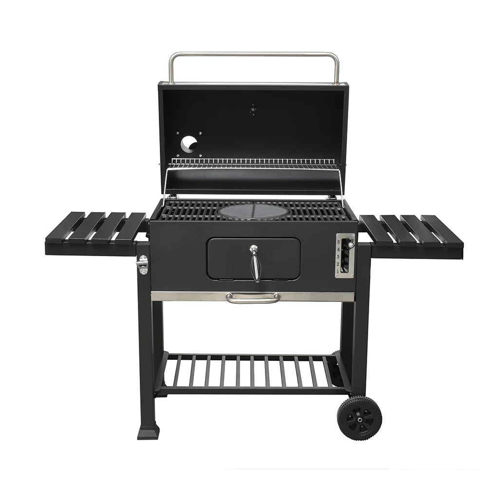 Барбекю на дървени въглища с чугунена плоча Ziel Grill KDL2006 черен мат