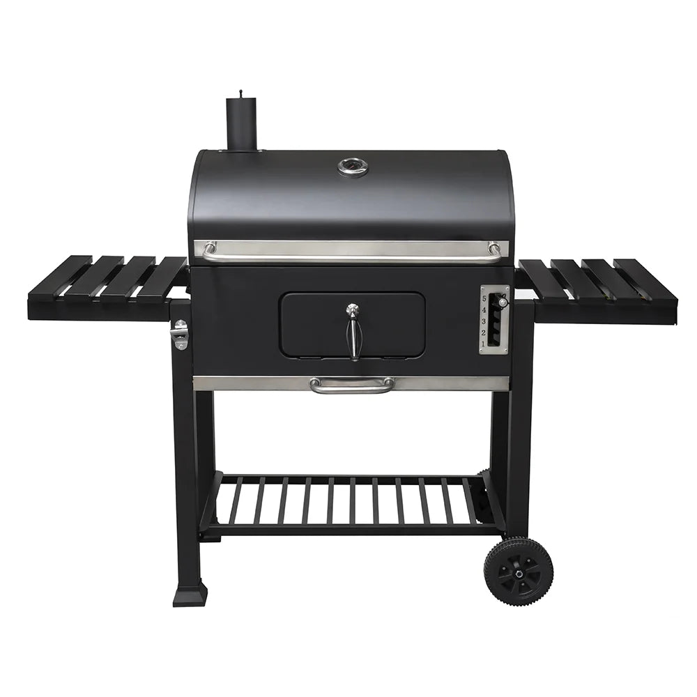 Барбекю на дървени въглища с чугунена плоча Ziel Grill KDL2006 черен мат – снимка 2