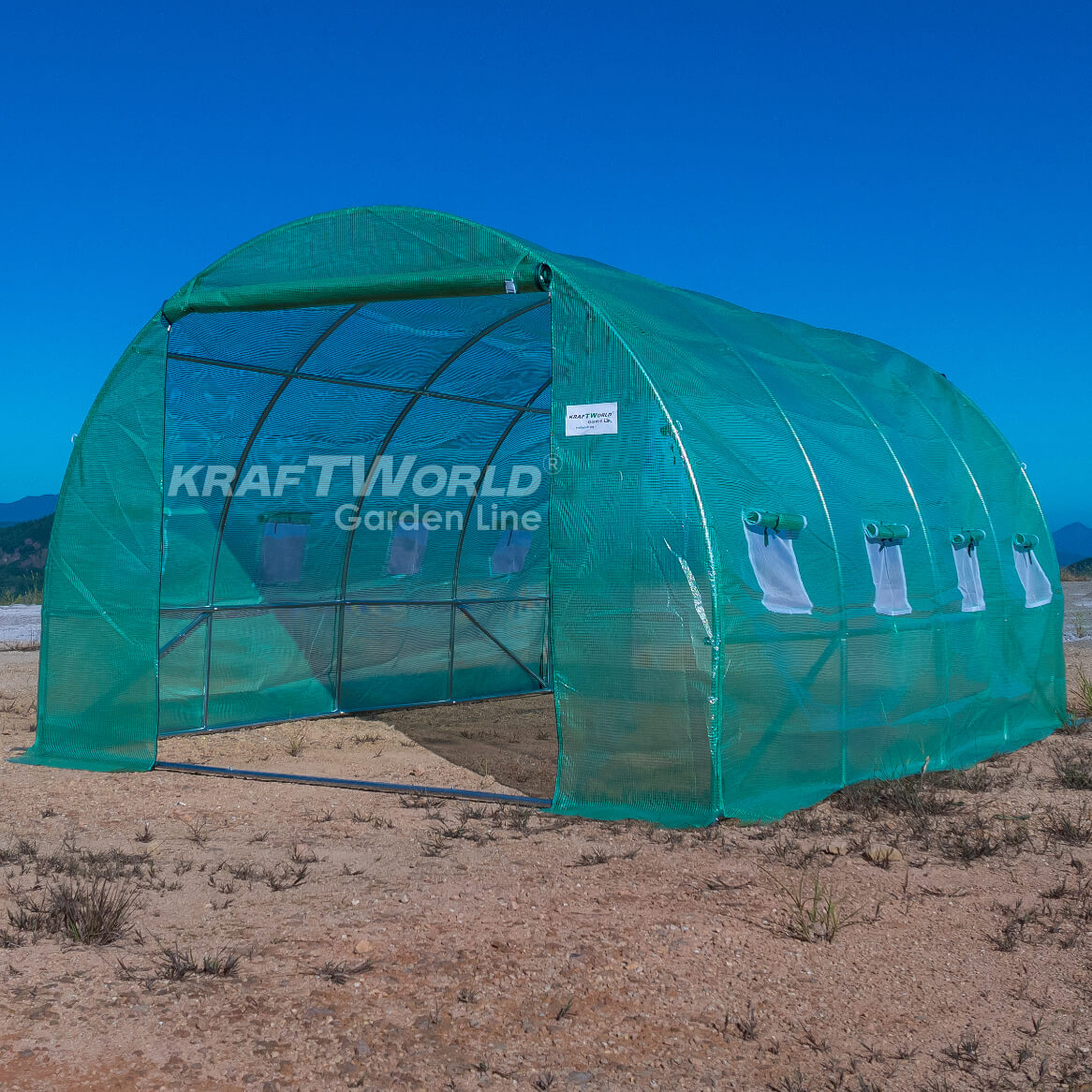 Градинска Тунелна Оранжерия 4 м KraftWorld Garden Line – усилена конструкция и 8 прозореца – снимка 4