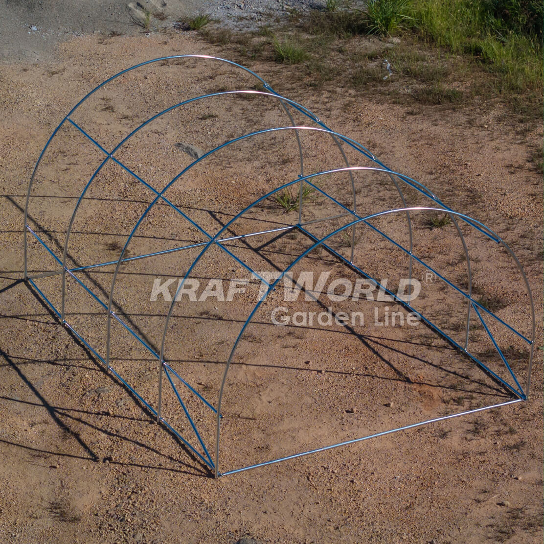 Градинска Тунелна Оранжерия 4 м KraftWorld Garden Line – усилена конструкция и 8 прозореца