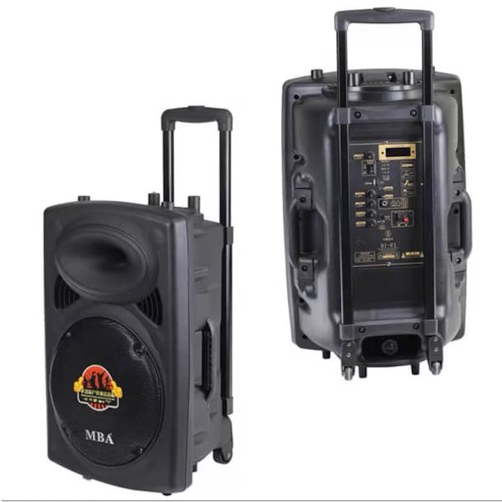 Караоке Тонколона 15" 2 Броя Безжични Микрофони MBA F15W – снимка 2