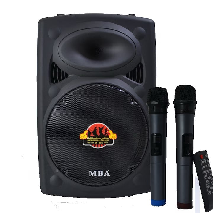 Караоке Тонколона 15" 2 Броя Безжични Микрофони MBA F15W