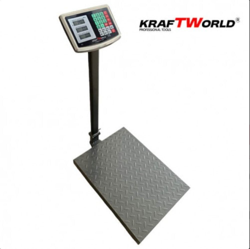 Електронен сгъваем кантар KraftWorld – до 300 кг, платформена везна 45x60 см