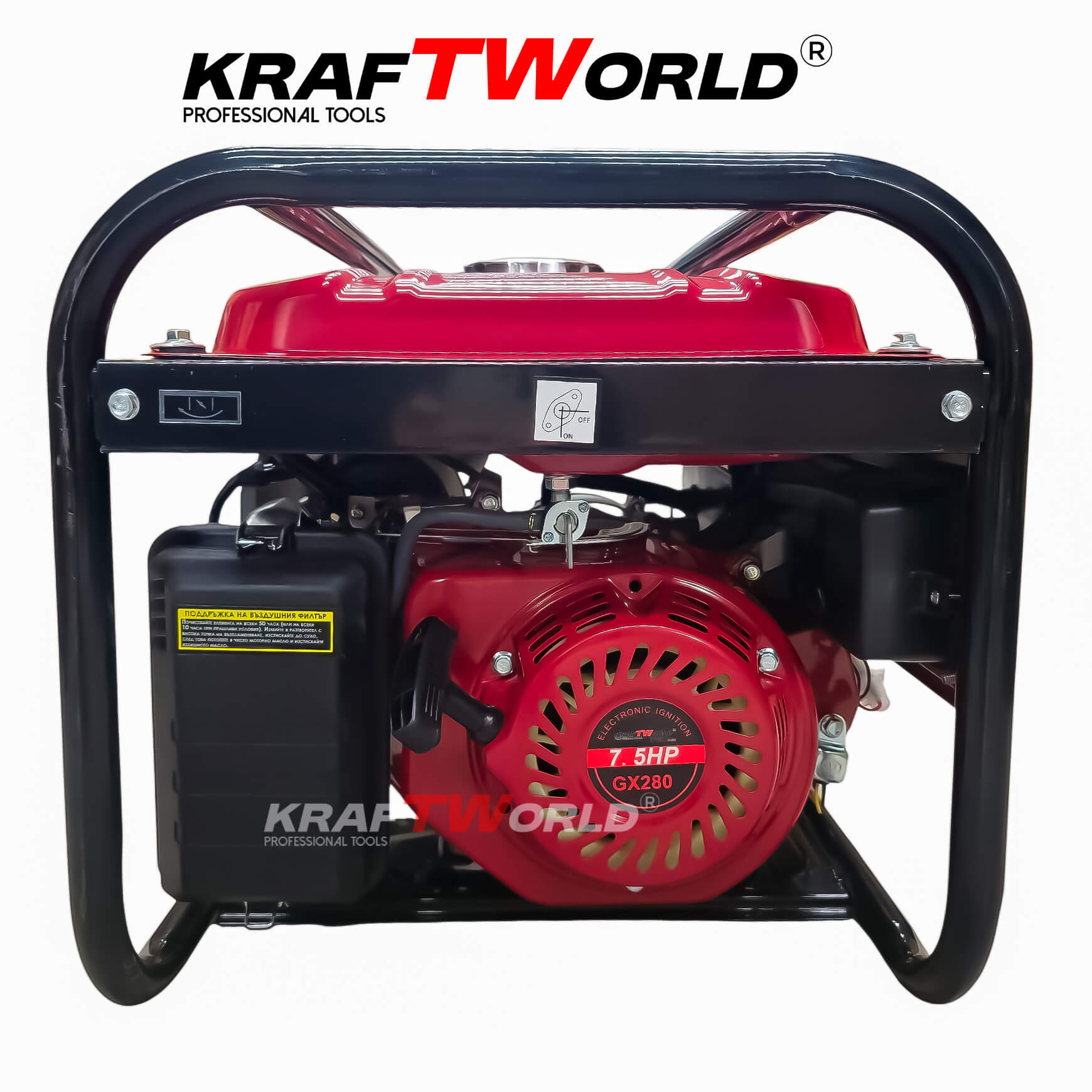 Четиритактов Бензинов Генератор за ток KraftWorld 4.5 kW монофазен агрегат – снимка 7