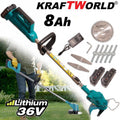 Акумулаторен тример за трева 36V 8A KraftWorld с 2бр батерия и зарядно