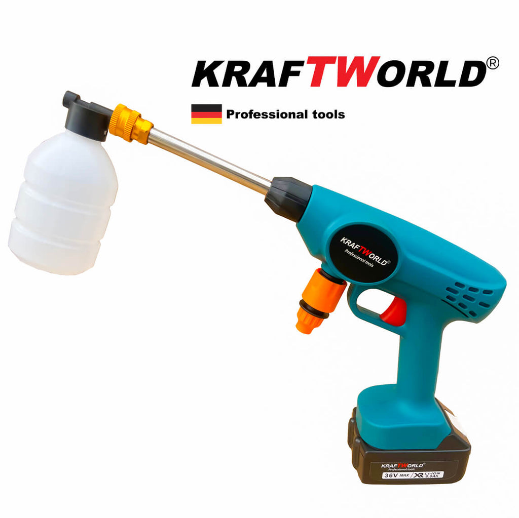 Акумулаторна Водоструйка KraftWorld 36V, 26 бара, с контейнер за препарат – снимка 3
