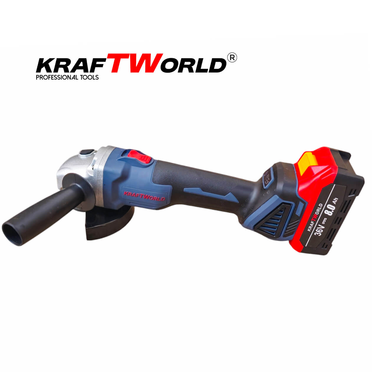 Професионален Акумулаторен Ъглошлайф Kraftworld 36V 8А – снимка 4