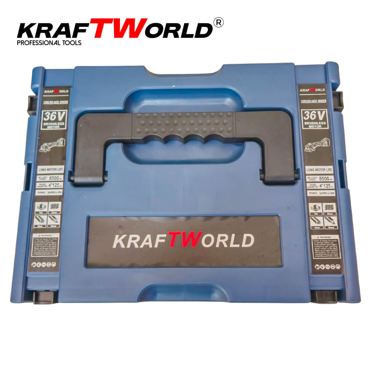 Професионален Акумулаторен Ъглошлайф Kraftworld 36V 8А – снимка 12