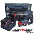Перфоратор Kraftworld Pro Brushless – акумулаторен 21V с куфар, зарядно и 2 батерии