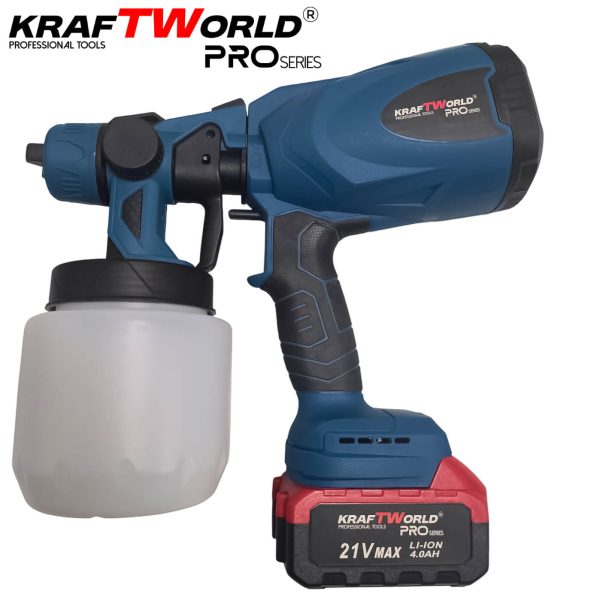 Акумулаторен пистолет за боядисване KraftWorld 21V 800 мл – снимка 2