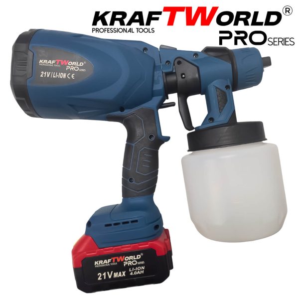 Акумулаторен пистолет за боядисване KraftWorld 21V 800 мл – снимка 3