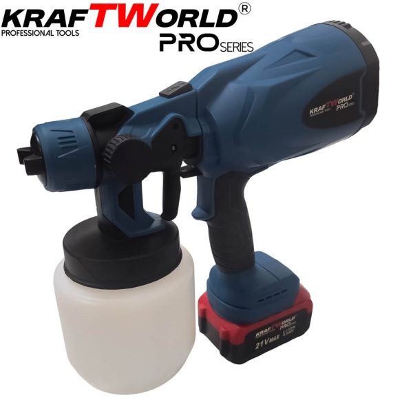 Акумулаторен пистолет за боядисване KraftWorld 21V 800 мл – снимка 5