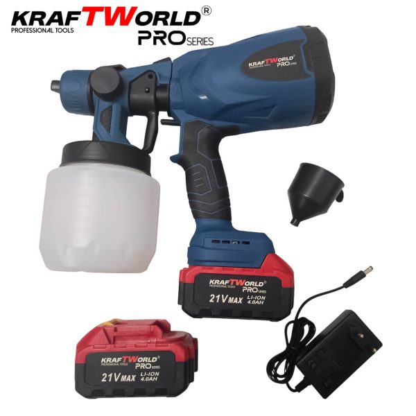 Акумулаторен пистолет за боядисване KraftWorld 21V 800 мл – снимка 6
