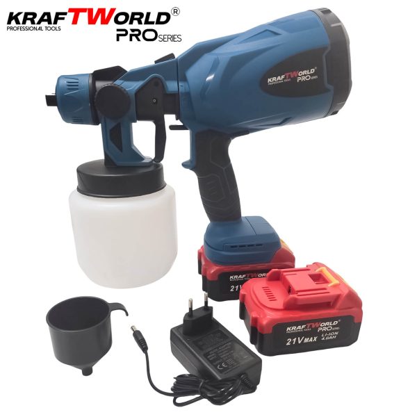Акумулаторен пистолет за боядисване KraftWorld 21V 800 мл – снимка 7