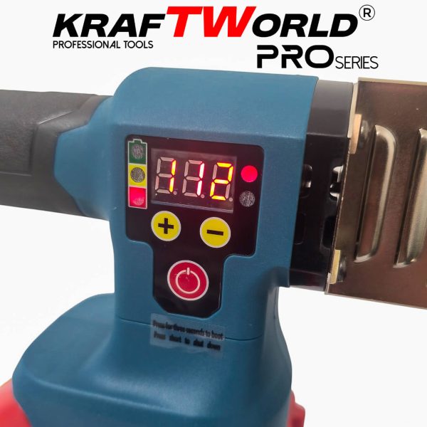 Акумулаторен поялник / лепачка за ППР тръби KraftWorld 21V с дисплей – снимка 7