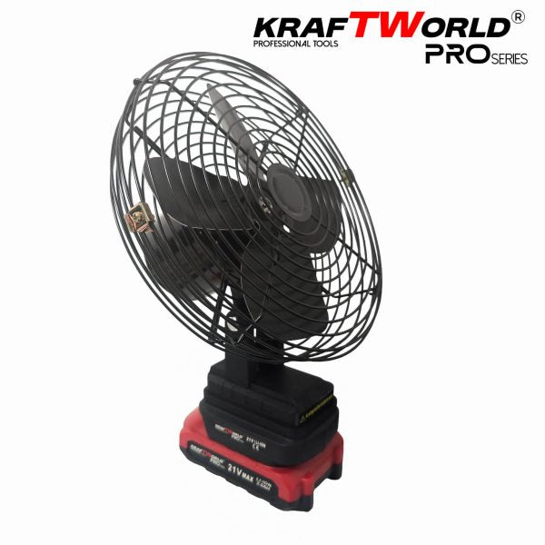Акумулаторен Преносим вентилатор KraftWorld PRO 21V с 2 батерии 4Ah – снимка 8