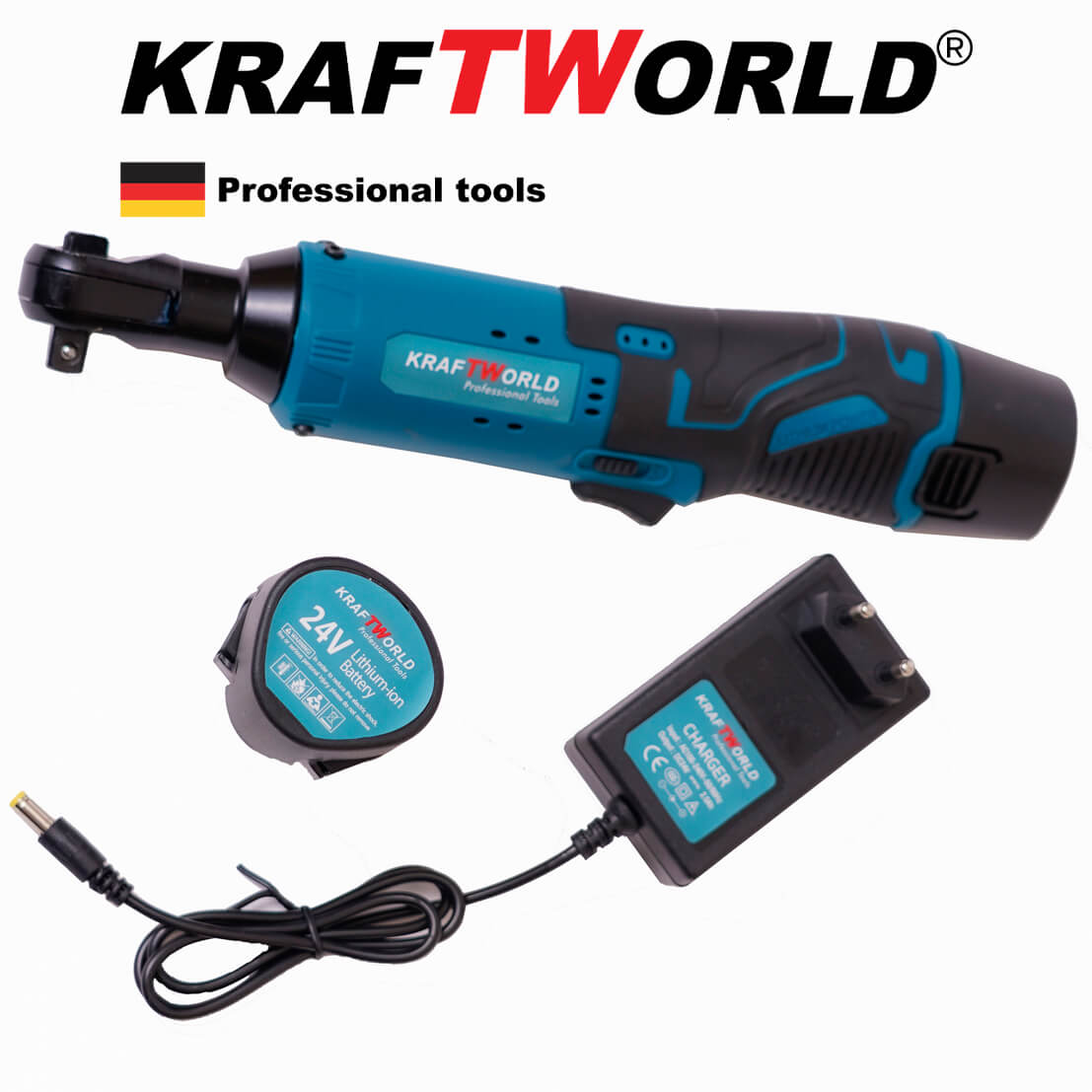 Акумулаторна Ударна Тресчотка 3/8“ 24V KRAFT WORLD – снимка 3
