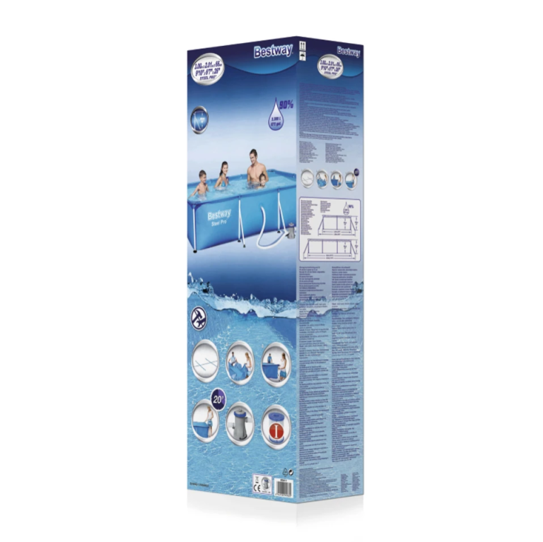 Сглобяем Басейн BESTWAY Steel Pro 56411 300x201x66 см с Филтърна Помпа – снимка 2