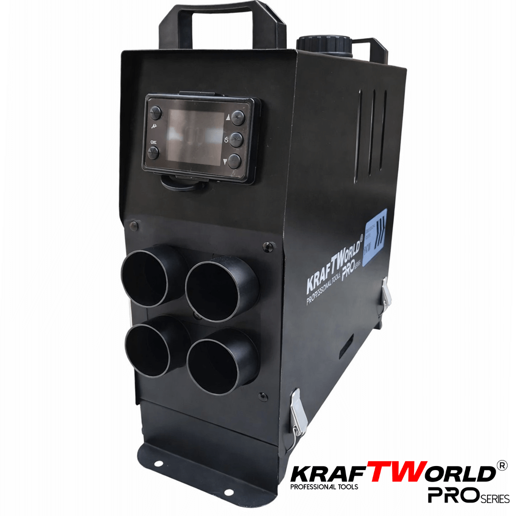 Преносима дизелова печка с 4 въздуховода KraftWorld 8kW 12V – дистанционно, нисък разход – снимка 4