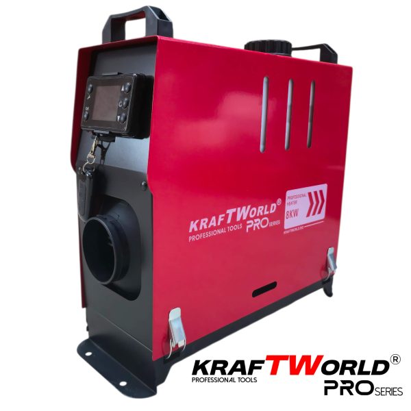 Преносима дизелова печка KraftWorld PRO 8kW 12V – електронно управление, дистанционно, нисък разход – снимка 6