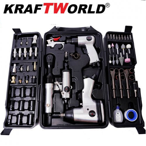 ПРОМО ПАКЕТ Пневматични инструменти 72ч + Компресор за въздух 50л. KraftWorld – снимка 4