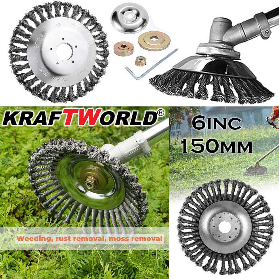 Универсална Телена Четка KraftWorld За Бензинов Тример 6"- 150mm – снимка 2