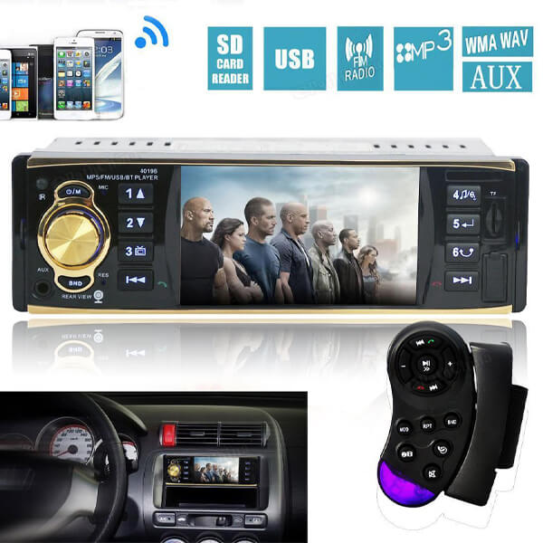 Авто Плеър MP5 ,1DIN, Дисплей 4 инча, Bluetooth + Дистанционно за Волан 4019B