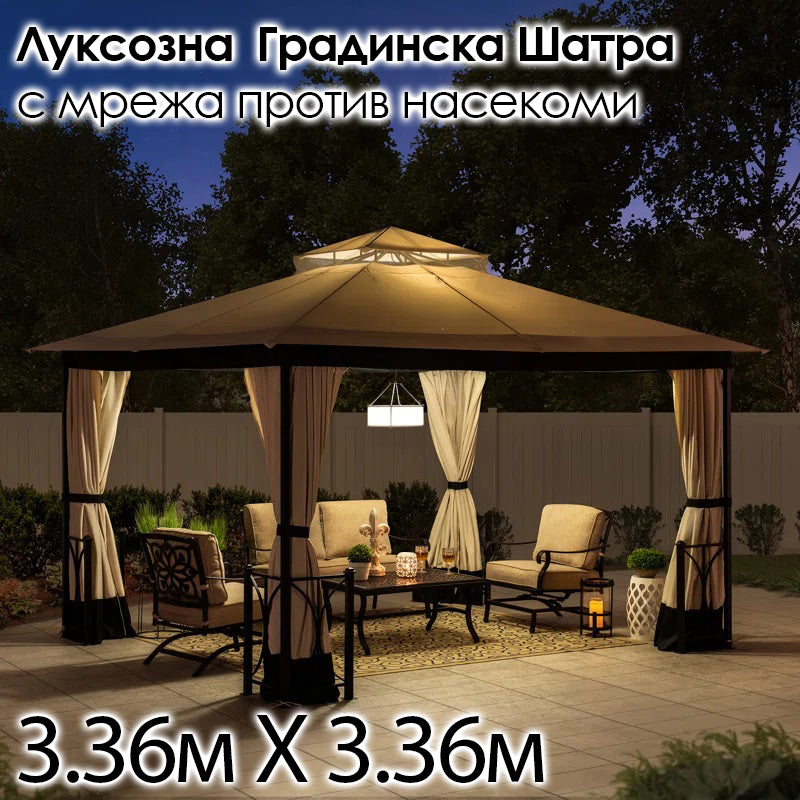 Висококачествен 3M Чадър с LED Светлини и UV Защита – Стилен Комфорт на Открито! – снимка 2