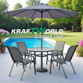 Градински Kомплект Capri – 4 Стола и кръгла Маса Kraftworld Gardenline Водоустойчив