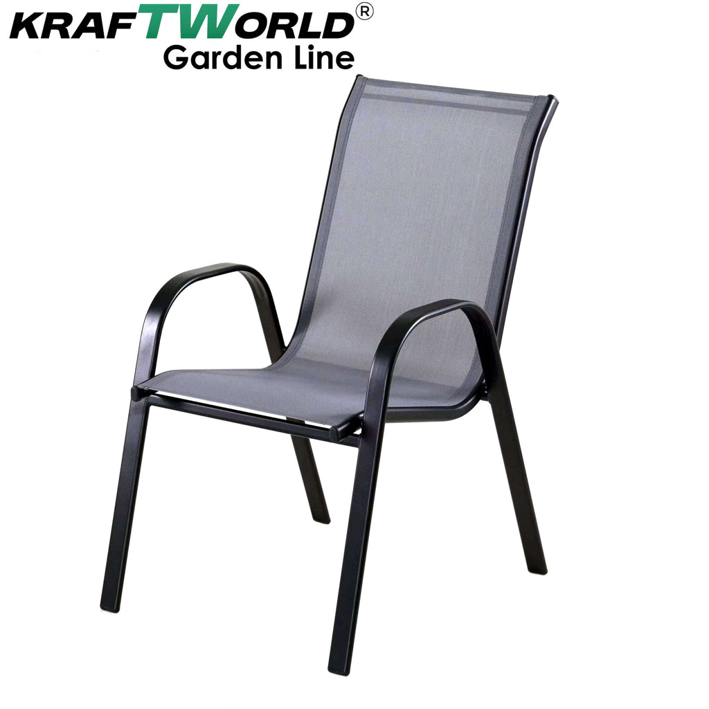 Градински Стол Capri – Kraftworld Gardenline – с Метална рамка и Дишаща материя – снимка 8