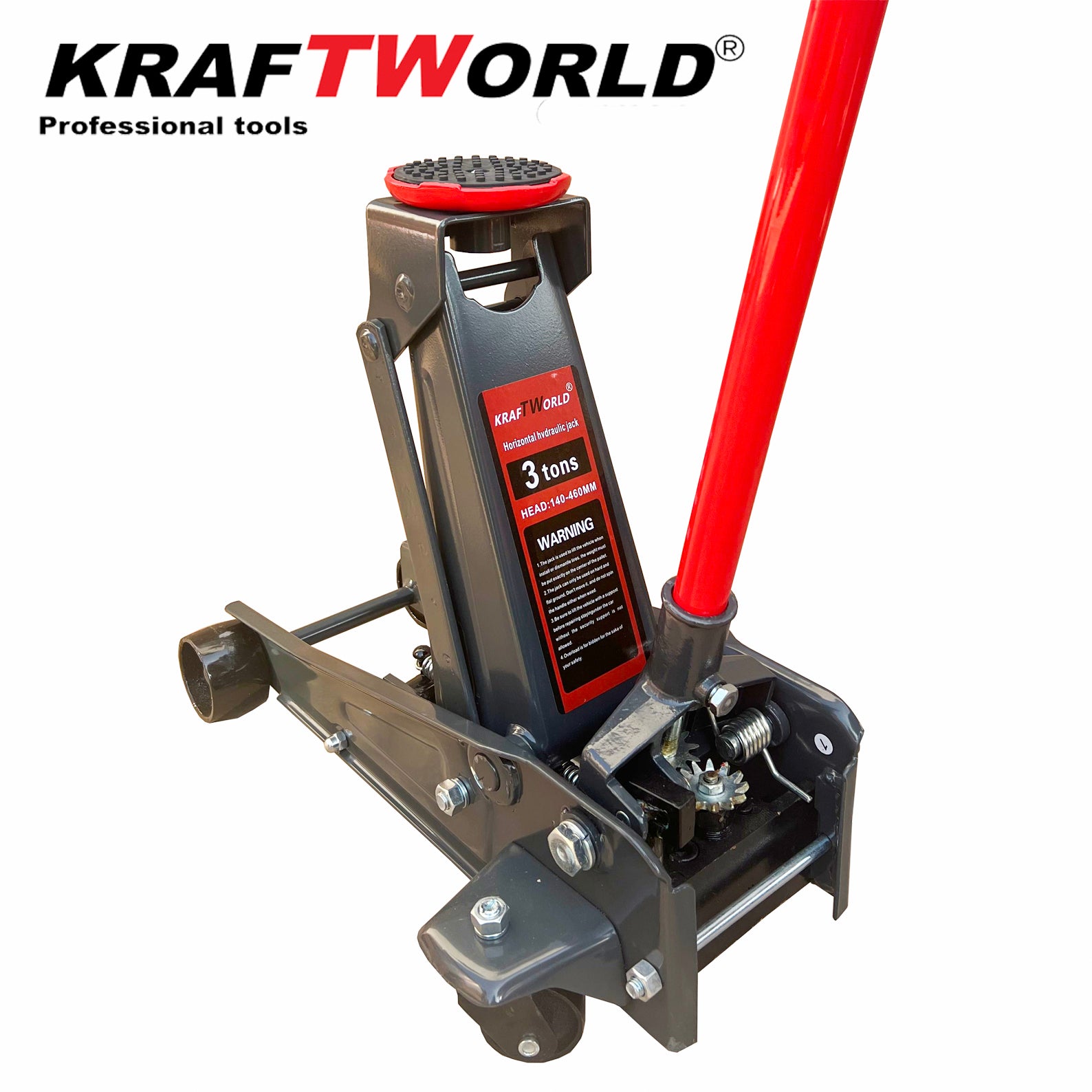 Нископрофилен хидравличен крик тип крокодил KraftWorld 3т 140-460 мм – снимка 4